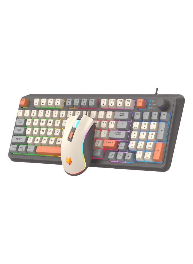 زونفوكس 94 مفتاح سلكي لوحة المفاتيح غشاء ألعاب مكتب لوحة المفاتيح ، مدمجة في ضبط حجم المقبض RGB تأثير الضوء لوحة المفاتيح الكمبيوتر مع الماوس - Image 1